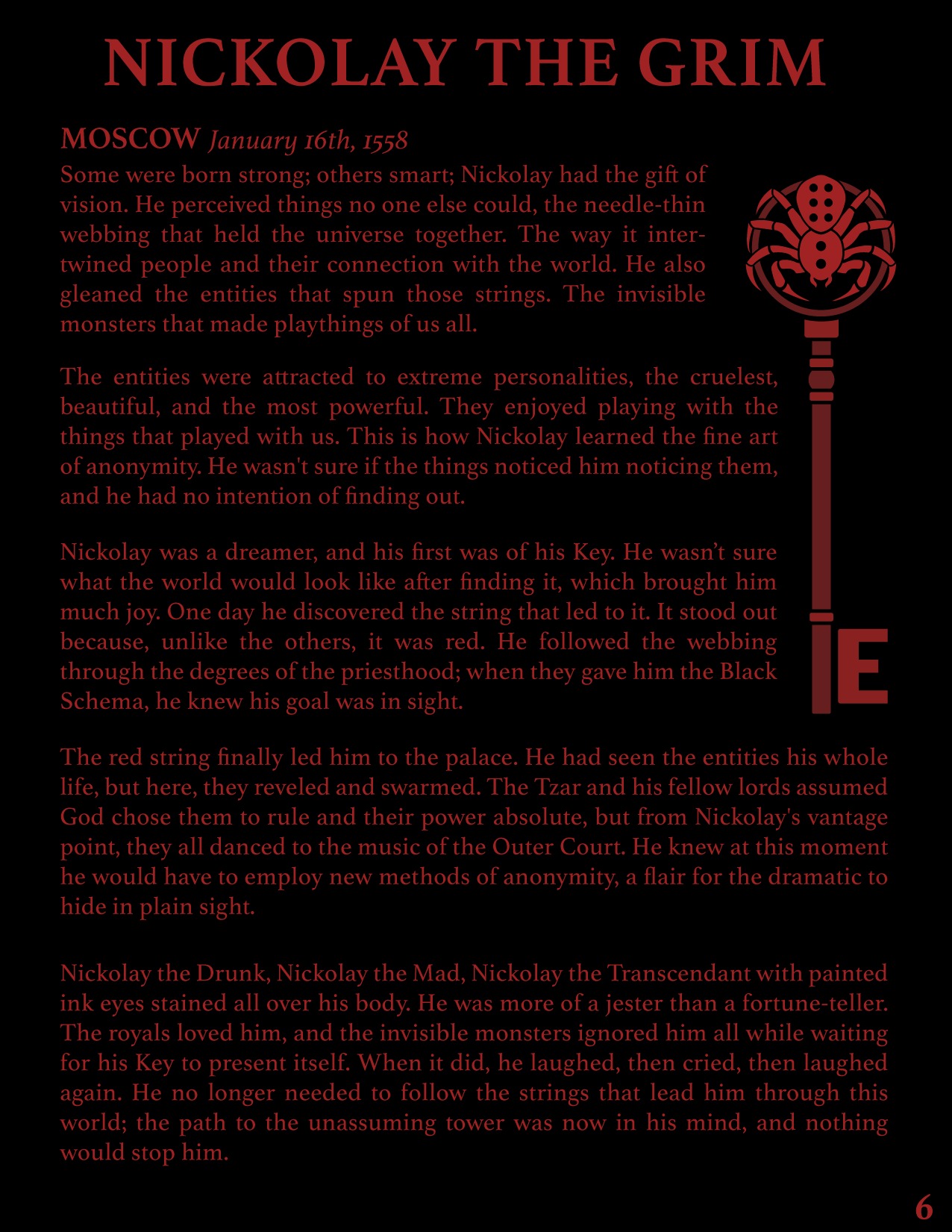 Nickolay the Grim — Original Chrysalis pitch material by Joshua Jenkins.